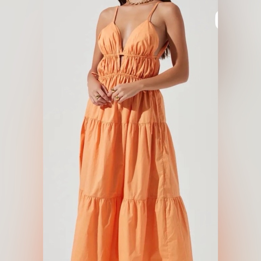 Astr Vibrant Orange Maxi Dress